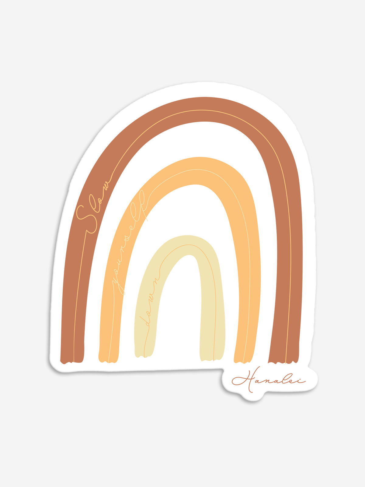 Dainty Rainbow Sticker | Slow Yourself Down