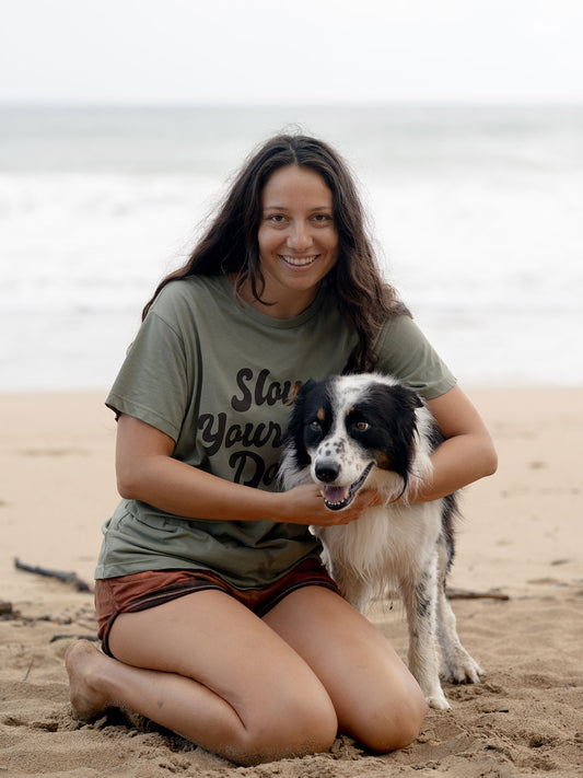 Womens Oversized Retro Tee - Slow Yourself Down