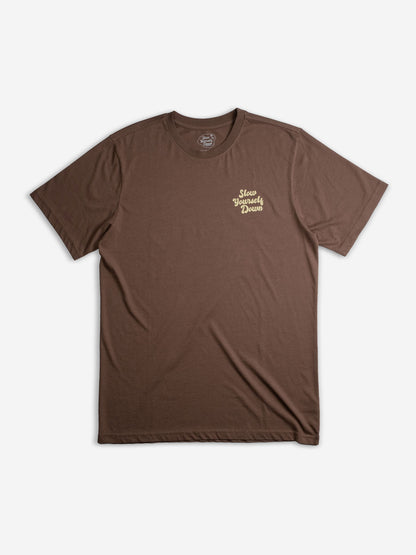 Coffee Retro Tee | Organic Cotton | Slow Yourself Down - Mens Shirts