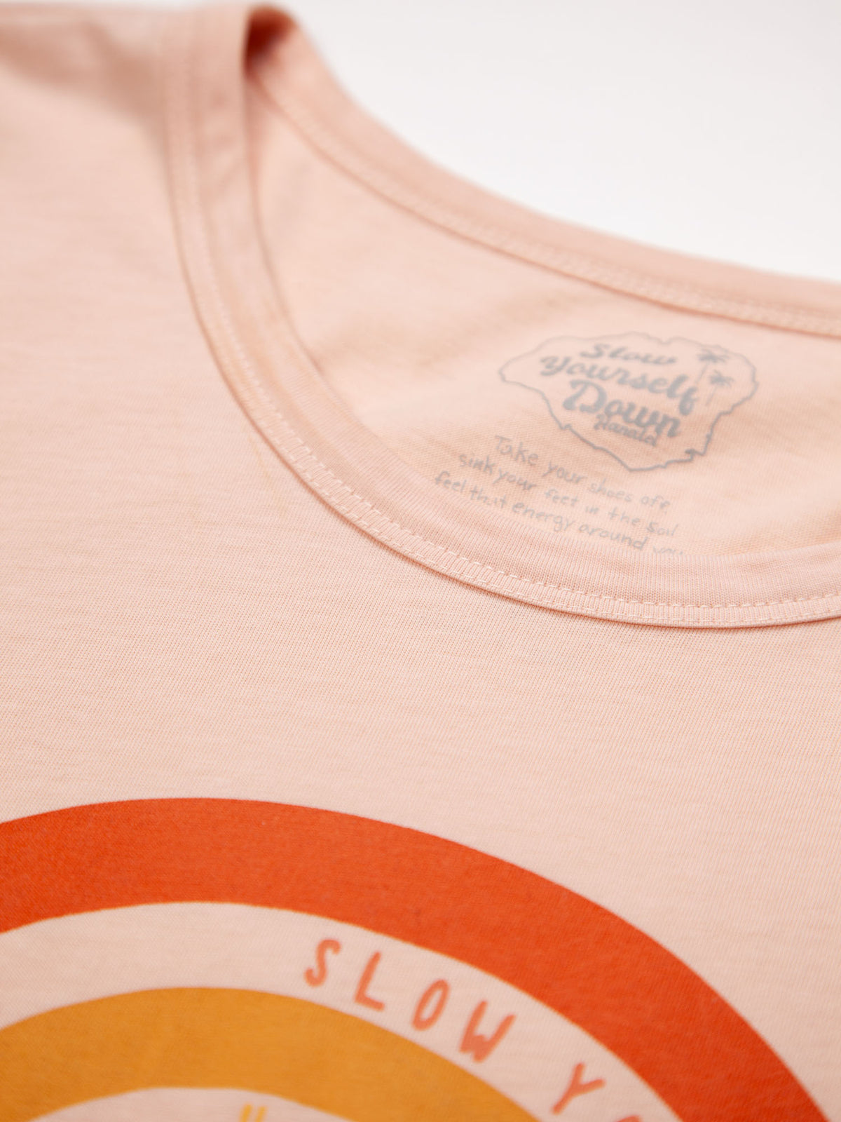 Girls Rainbow Scoop Neck Tee | Organic Cotton | Slow Yourself Down - Kids Shirts