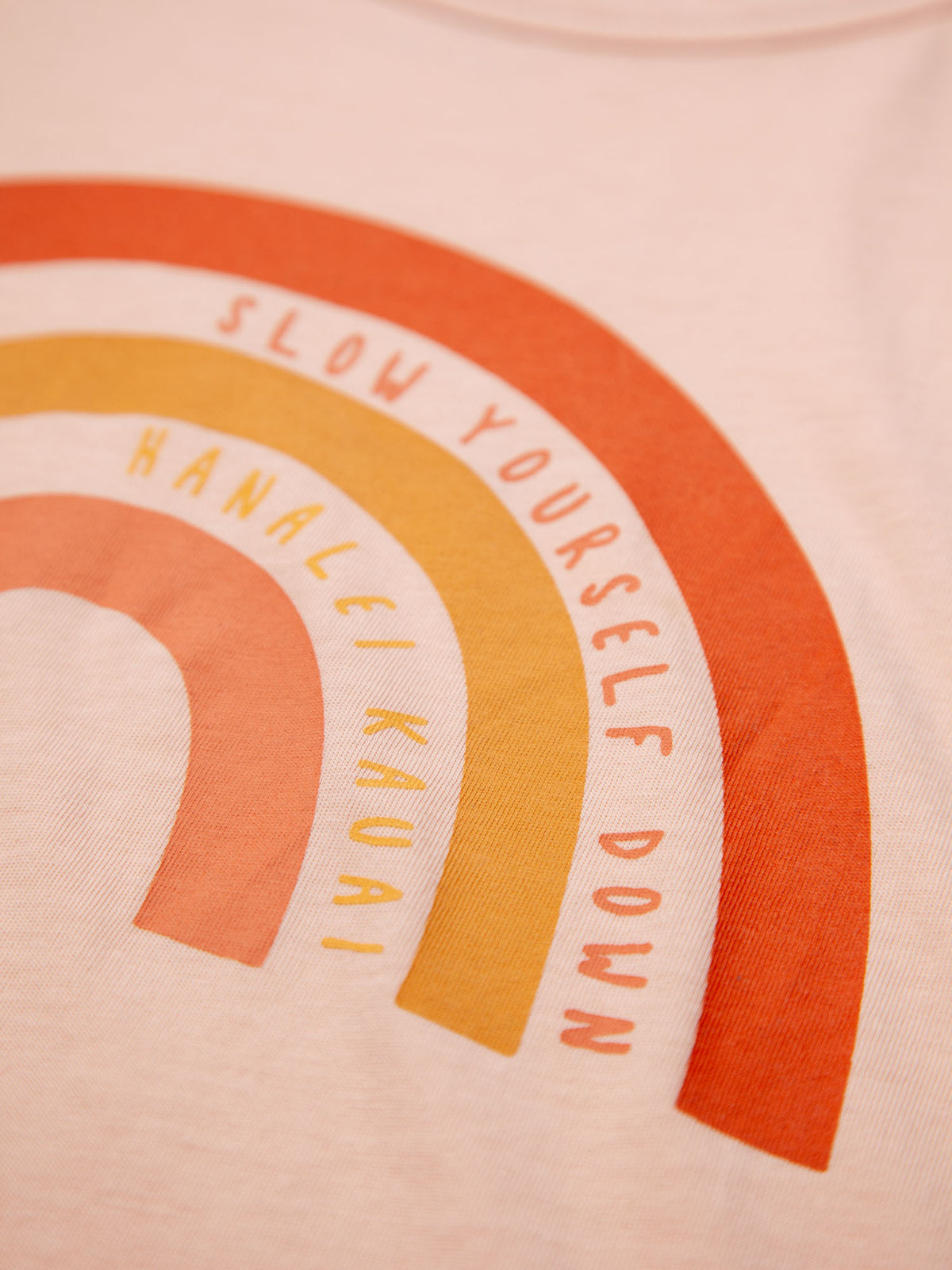 Girls Rainbow Scoop Neck Tee | Organic Cotton | Slow Yourself Down - Kids Shirts