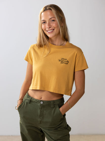 Hammock Crop Tee | Organic Cotton | Slow Yourself Down - Womens Shirts