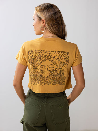 Hammock Crop Tee | Organic Cotton | Slow Yourself Down - Womens Shirts