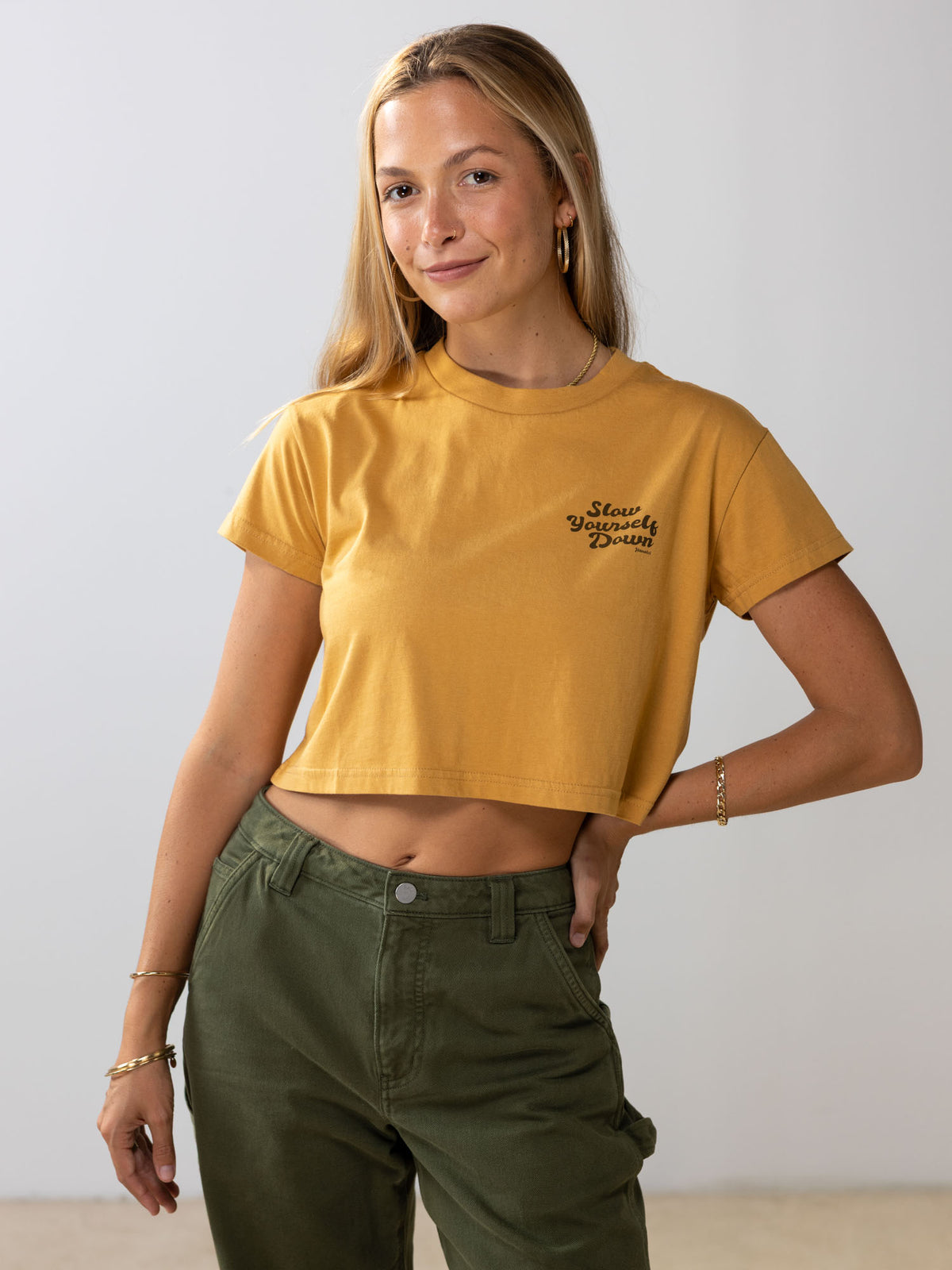 Hammock Crop Tee | Organic Cotton | Slow Yourself Down - Womens Shirts