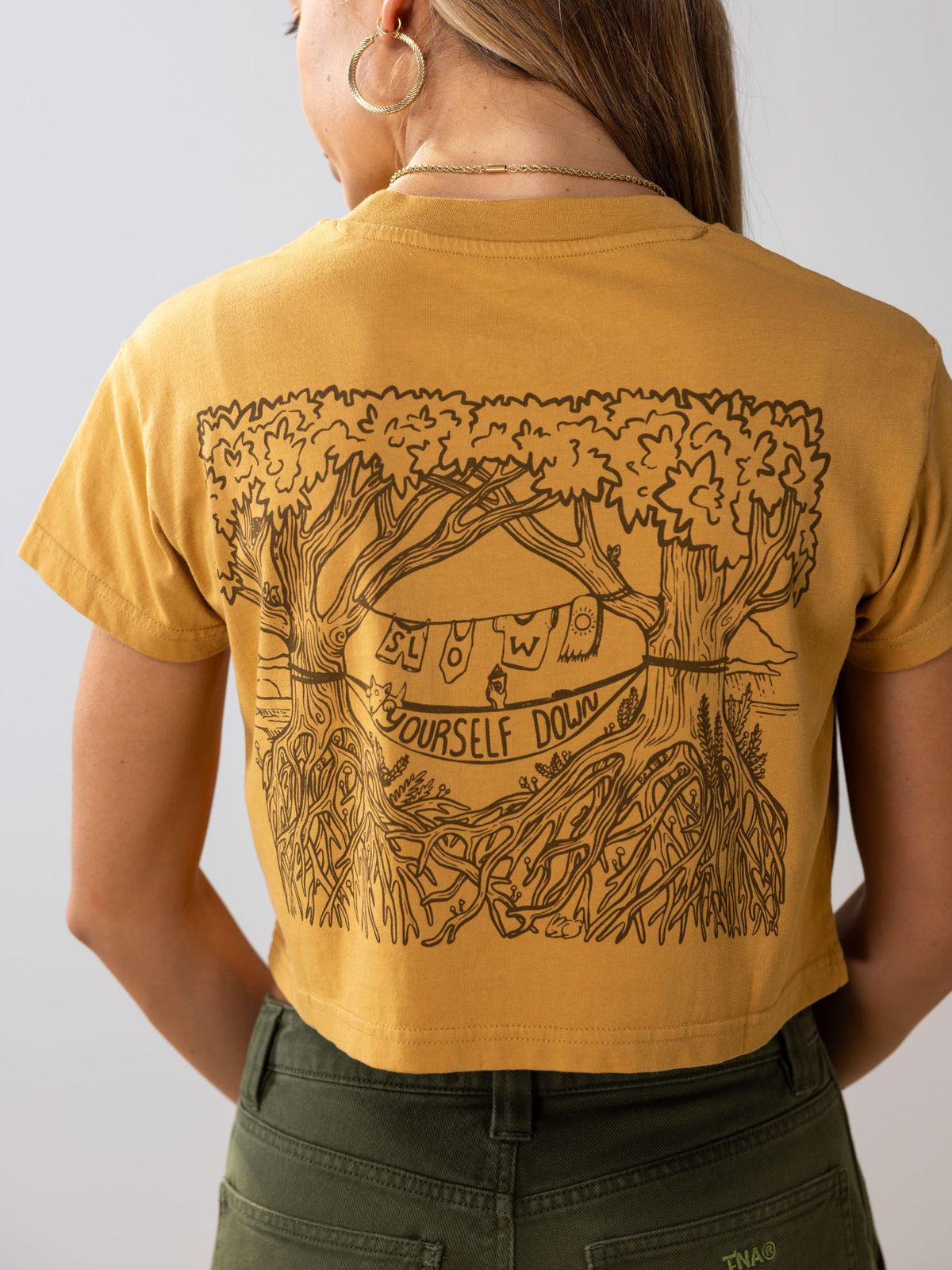 Hammock Crop Tee | Organic Cotton | Slow Yourself Down - Womens Shirts