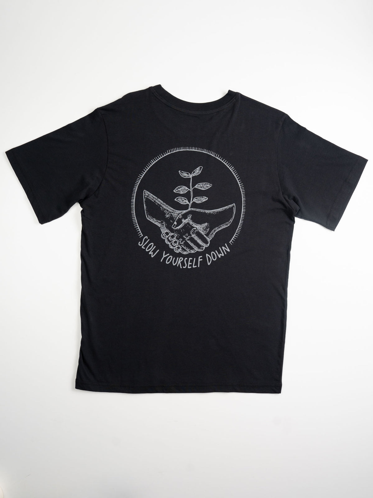 Handshake Tee | Organic Cotton | Slow Yourself Down - Mens Shirts