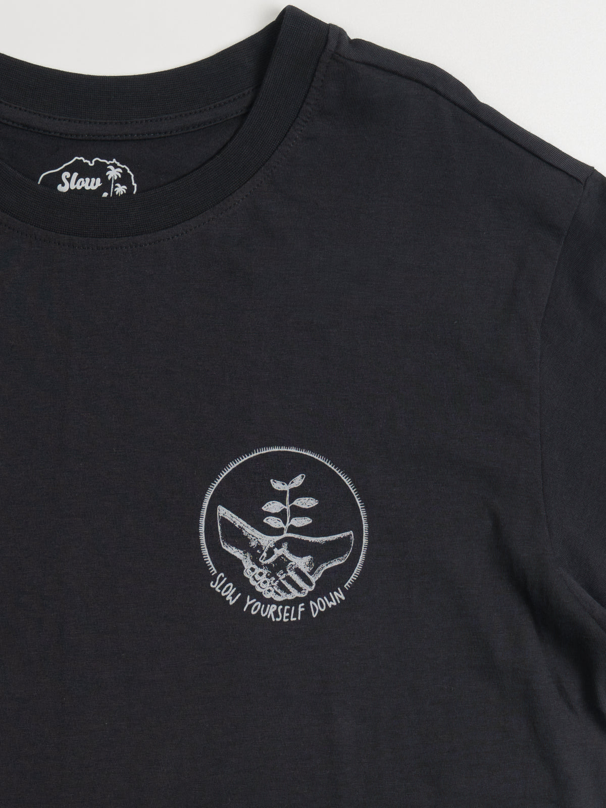 Handshake Tee | Organic Cotton | Slow Yourself Down - Mens Shirts