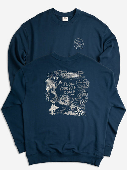 Kauai Scene Crewneck - Slow Yourself Down