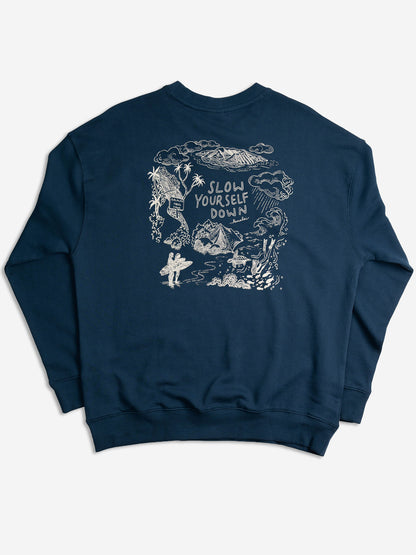 Kauai Scene Crewneck - Slow Yourself Down