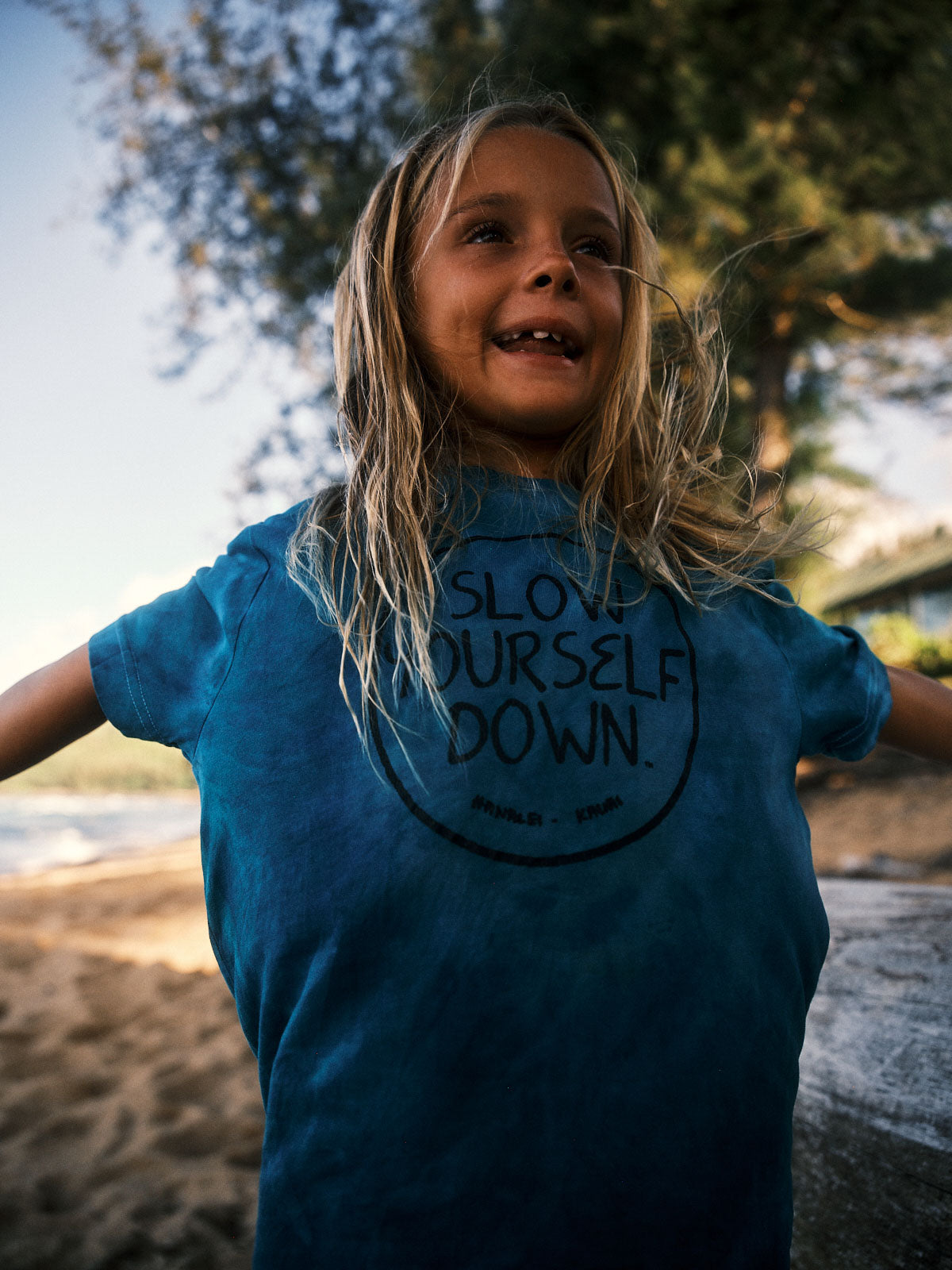 Kids Outline Circle Tie Dye Tee | Organic Cotton | Slow Yourself Down - Kids Shirts