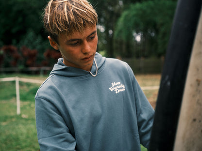 Kids Retro Hoodie | Organic Cotton | Slow Yourself Down - Kids Sweatshirts