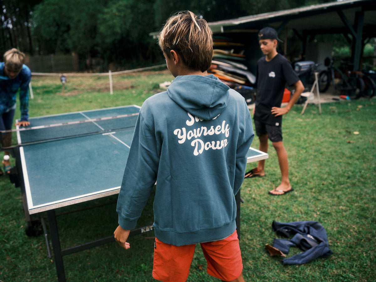 Kids Retro Hoodie | Organic Cotton | Slow Yourself Down - Kids Sweatshirts