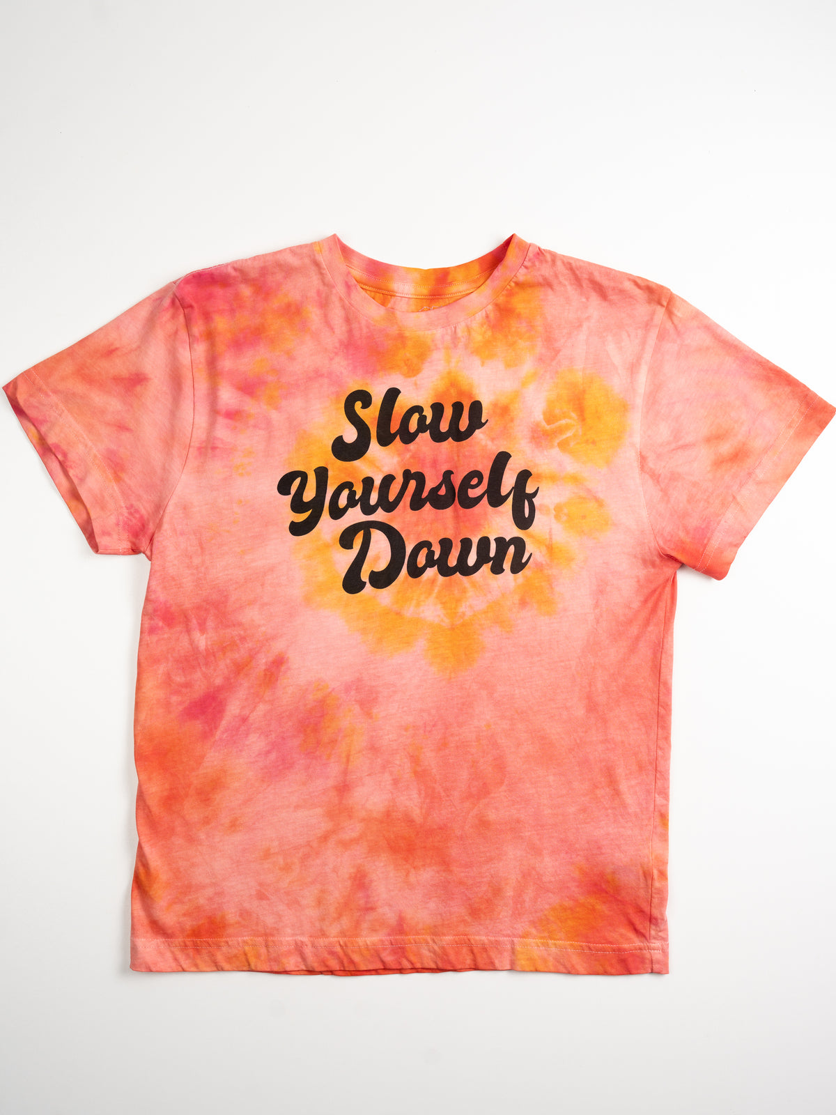Pink/Coral Tie-Dye — Kids Retro Tie-Dye Tee | Organic Cotton | Slow Yourself Down - Kids Shirts