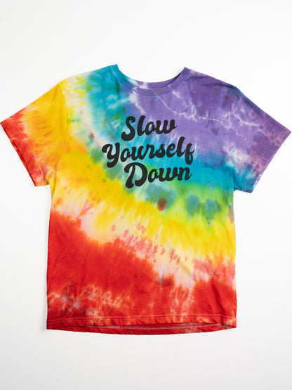 Rainbow Tie-Dye — Kids Retro Tie-Dye Tee | Organic Cotton | Slow Yourself Down - Kids Shirts