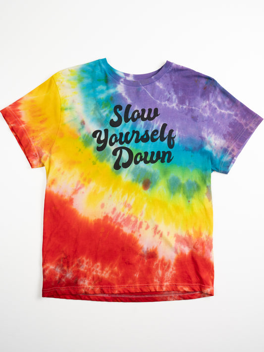Rainbow Tie-Dye — Kids Retro Tie-Dye Tee | Organic Cotton | Slow Yourself Down - Kids Shirts