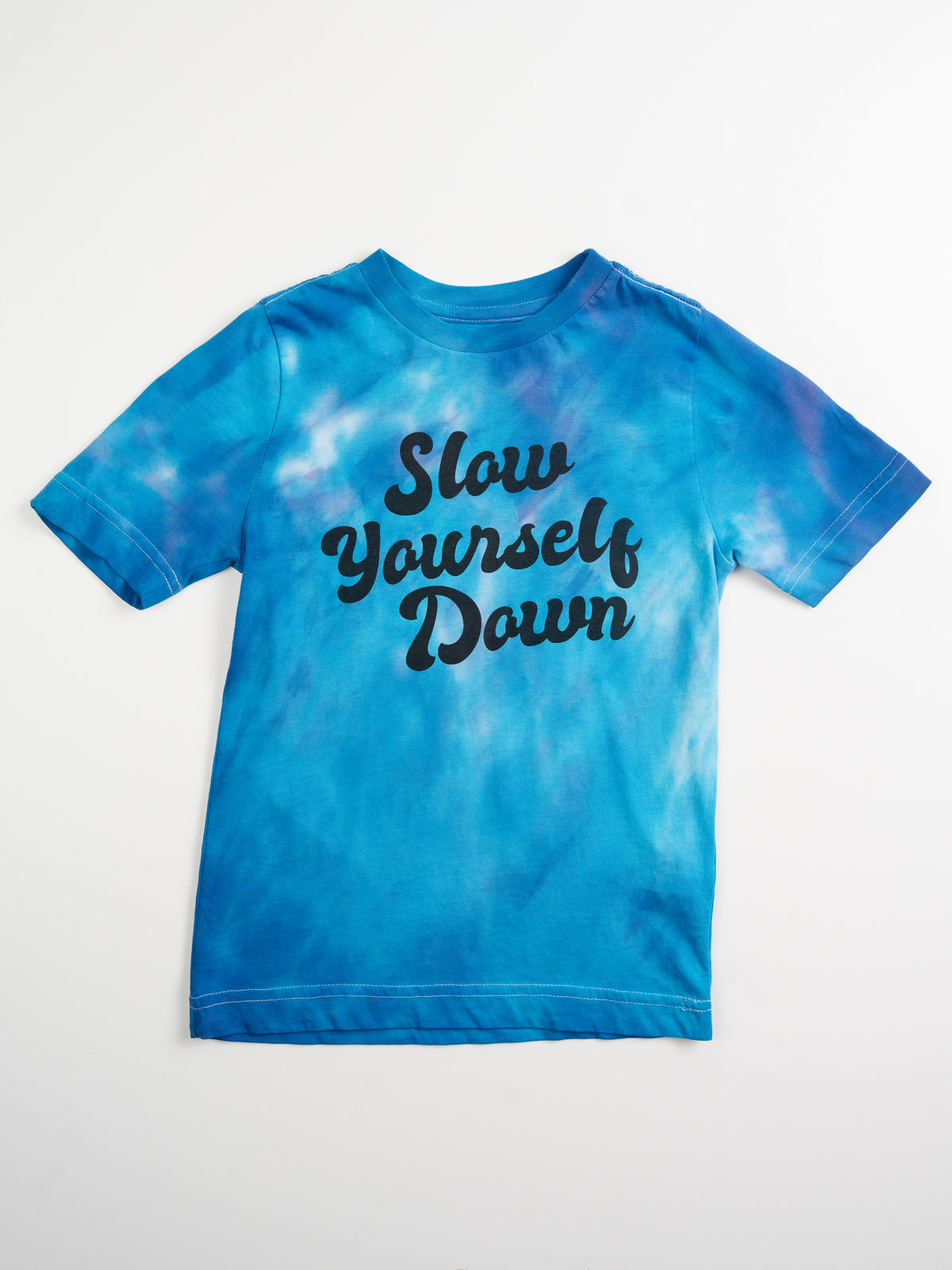 Blue Tie-Dye — Kids Retro Tie-Dye Tee | Organic Cotton | Slow Yourself Down - Kids Shirts