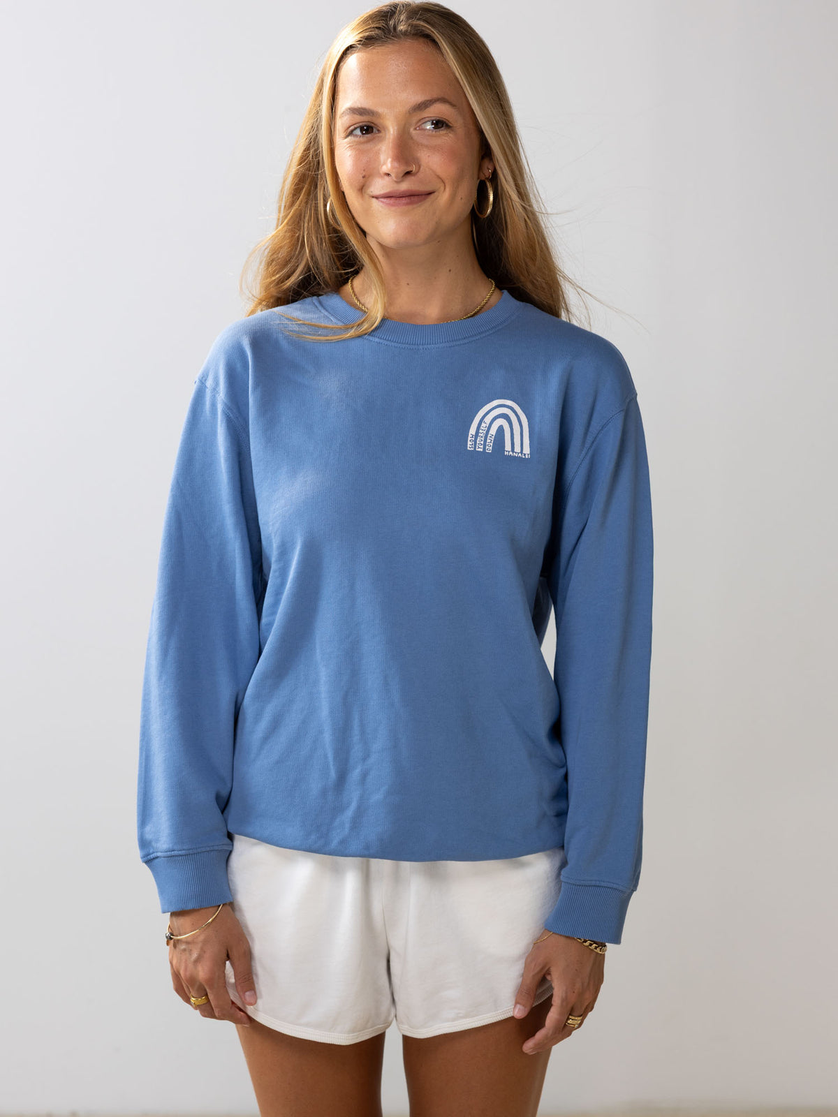 Kids Rustic Rainbow Crewneck | Organic Cotton | Slow Yourself Down - Kids Sweatshirts