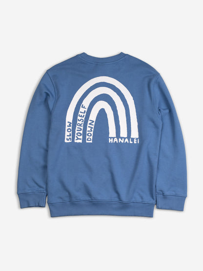Kids Rustic Rainbow Crewneck | Organic Cotton | Slow Yourself Down - Kids Sweatshirts