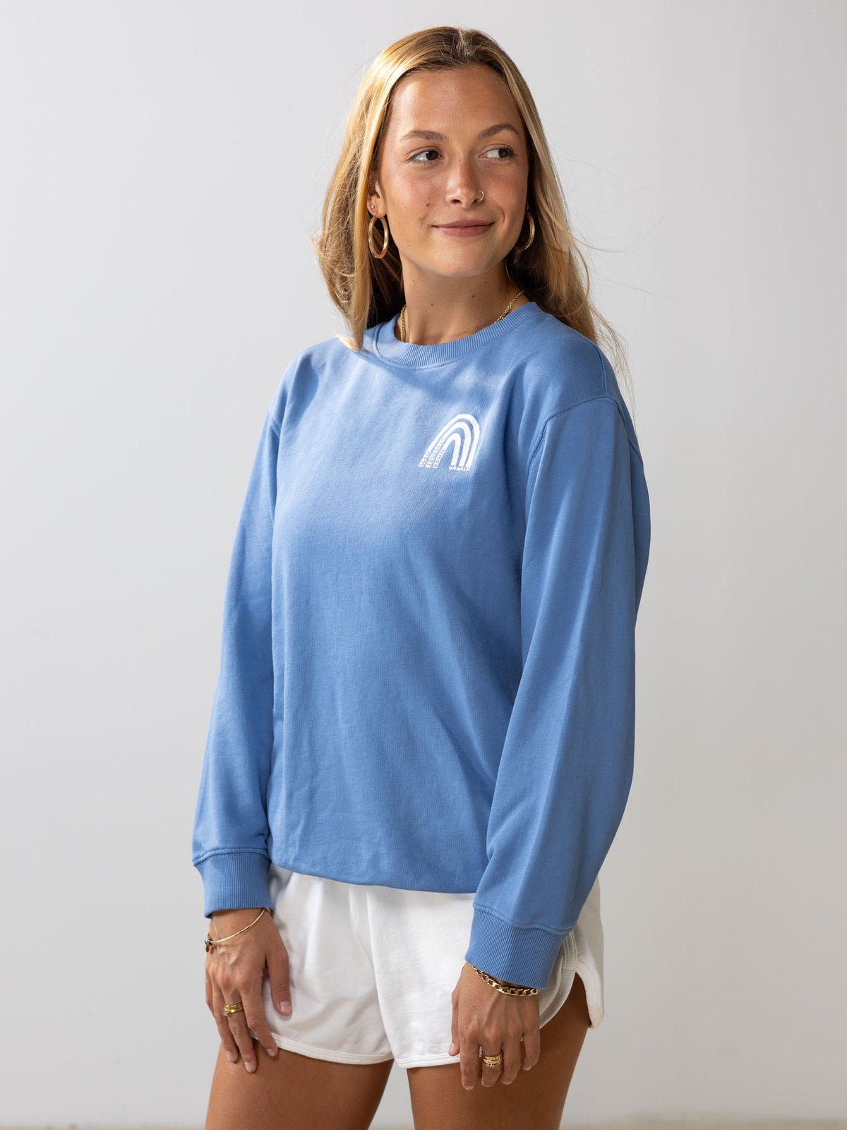 Kids Rustic Rainbow Crewneck | Organic Cotton | Slow Yourself Down - Kids Sweatshirts