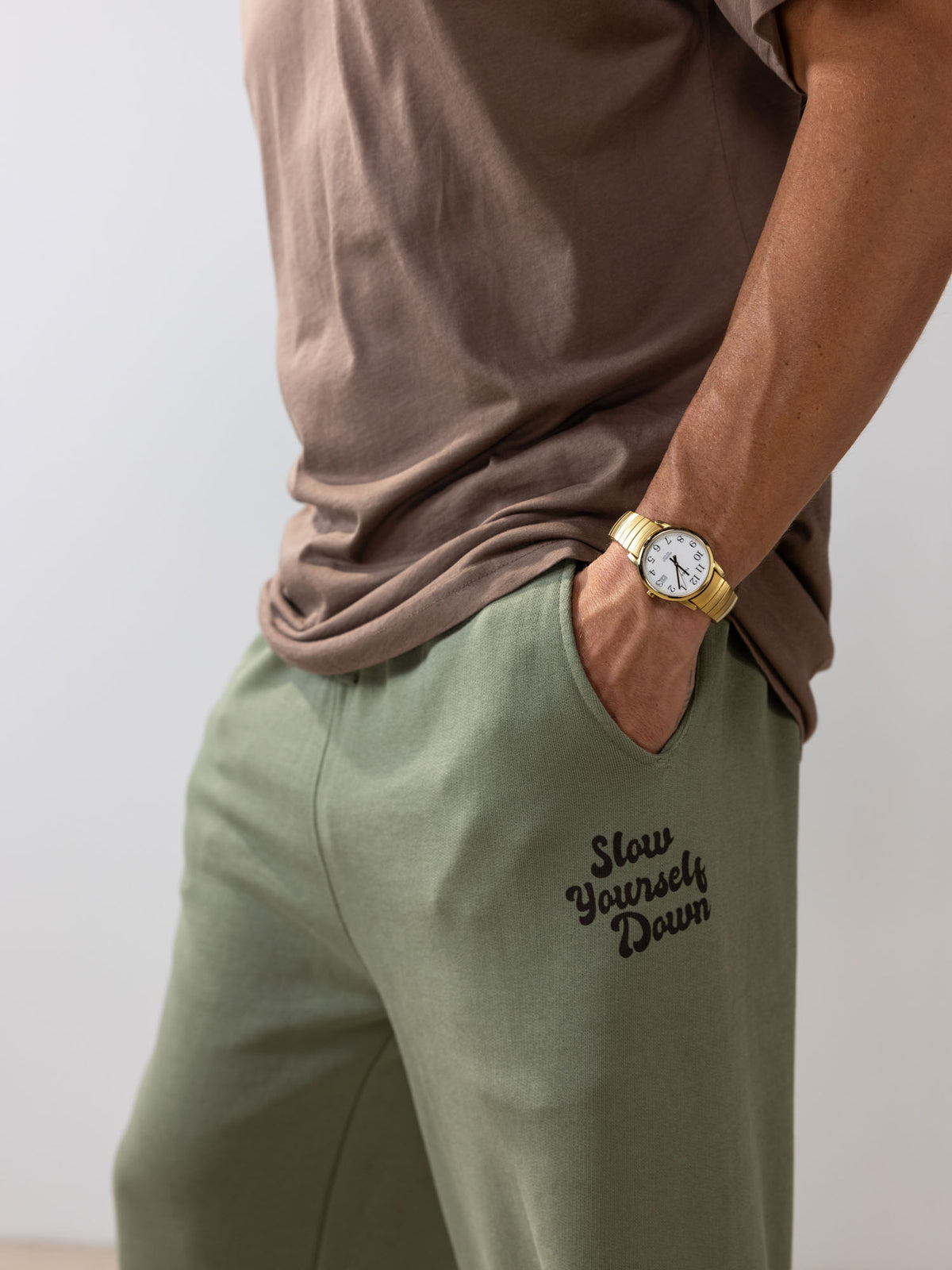 Mens Retro Sweatpants | Organic Cotton | Slow Yourself Down - Mens Sweatpants