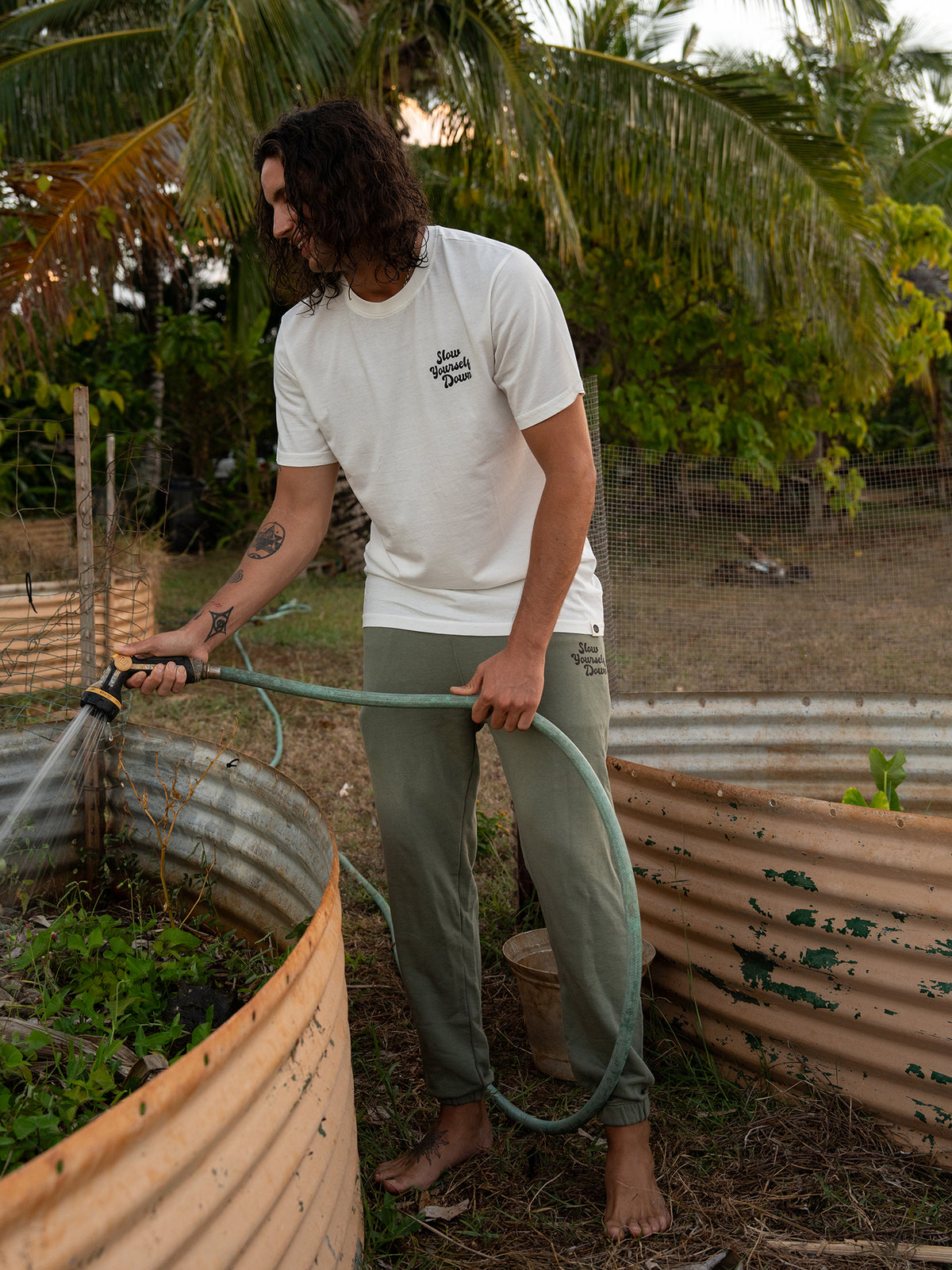 Mens Retro Sweatpants | Organic Cotton | Slow Yourself Down - Mens Sweatpants