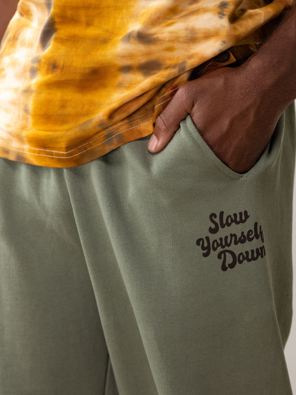 Mens Retro Sweatpants | Organic Cotton | Slow Yourself Down - Mens Sweatpants