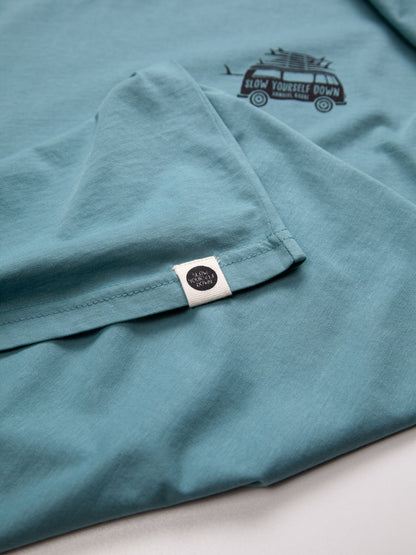 Mineral Blue Surf Van Tee | Organic Cotton | Slow Yourself Down - Mens Shirts