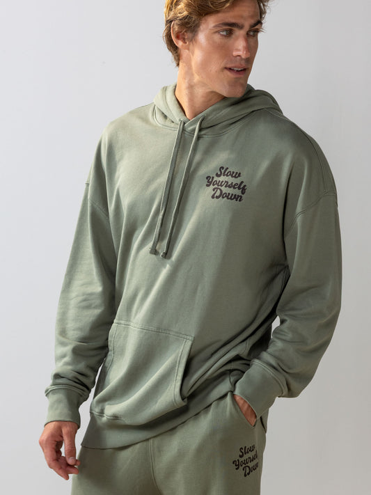 Retro Hoodie | Organic Cotton | Slow Yourself Down - Pullover Hoodie