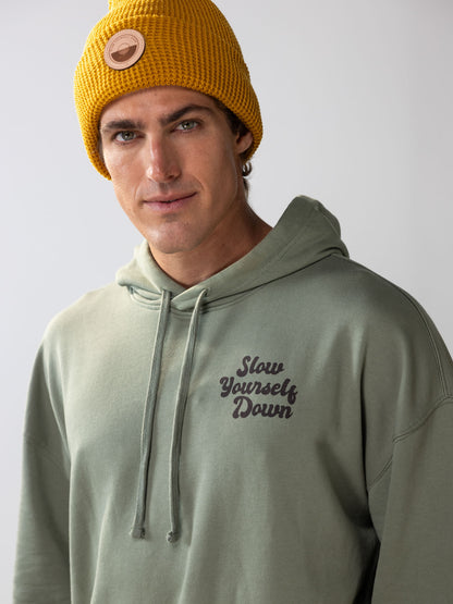Retro Hoodie | Organic Cotton | Slow Yourself Down - Pullover Hoodie