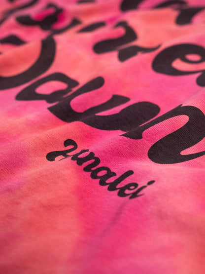 Pink Tie-Dye — Retro Moon Crop Tie-Dye | Organic Cotton | Slow Yourself Down - Womens Shirts