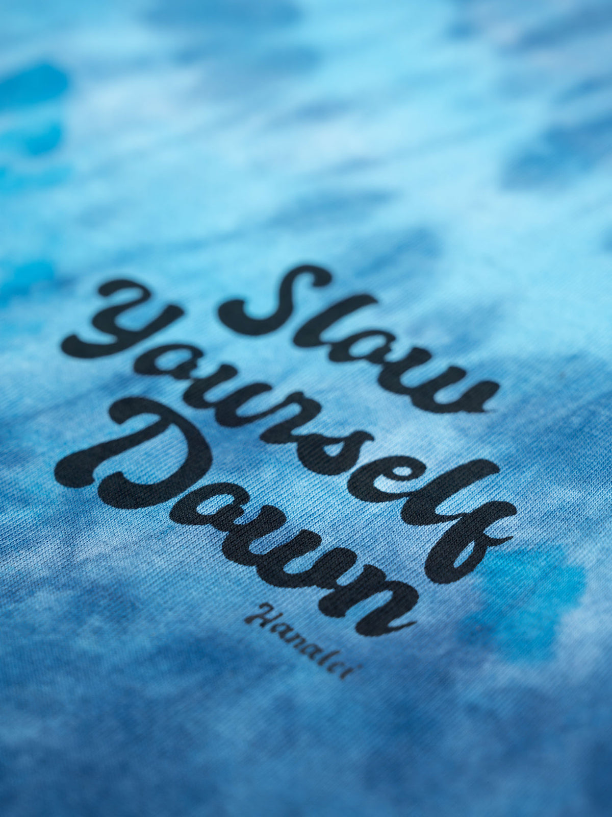 Blue Tie-Dye — Retro Moon Crop Tie-Dye | Organic Cotton | Slow Yourself Down - Womens Shirts