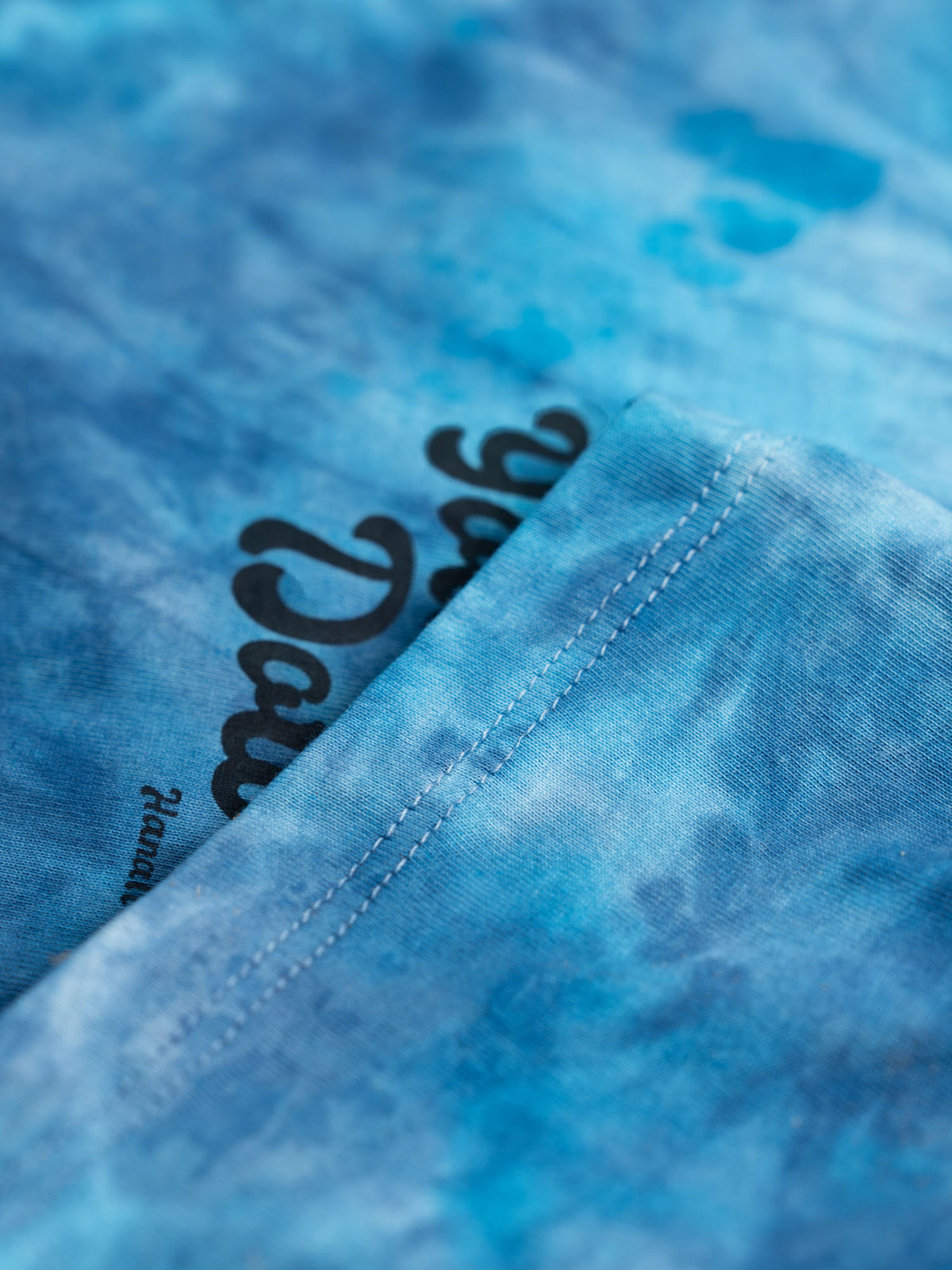 Blue Tie-Dye — Retro Moon Crop Tie-Dye | Organic Cotton | Slow Yourself Down - Womens Shirts