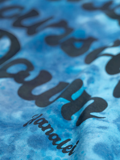 Blue Tie-Dye — Retro Moon Crop Tie-Dye | Organic Cotton | Slow Yourself Down - Womens Shirts