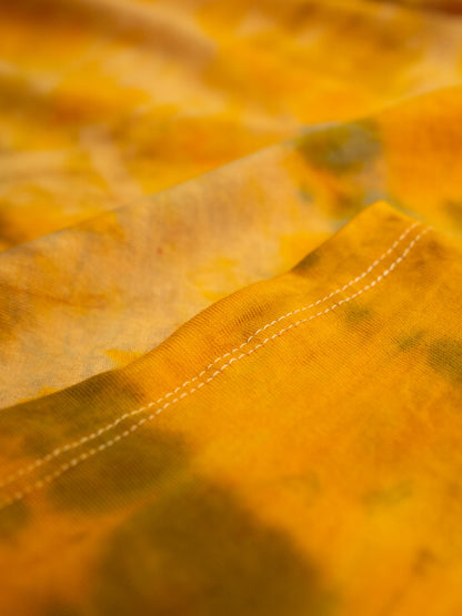 Gold Tie-Dye — Retro Moon Crop Tie-Dye | Organic Cotton | Slow Yourself Down - Womens Shirts