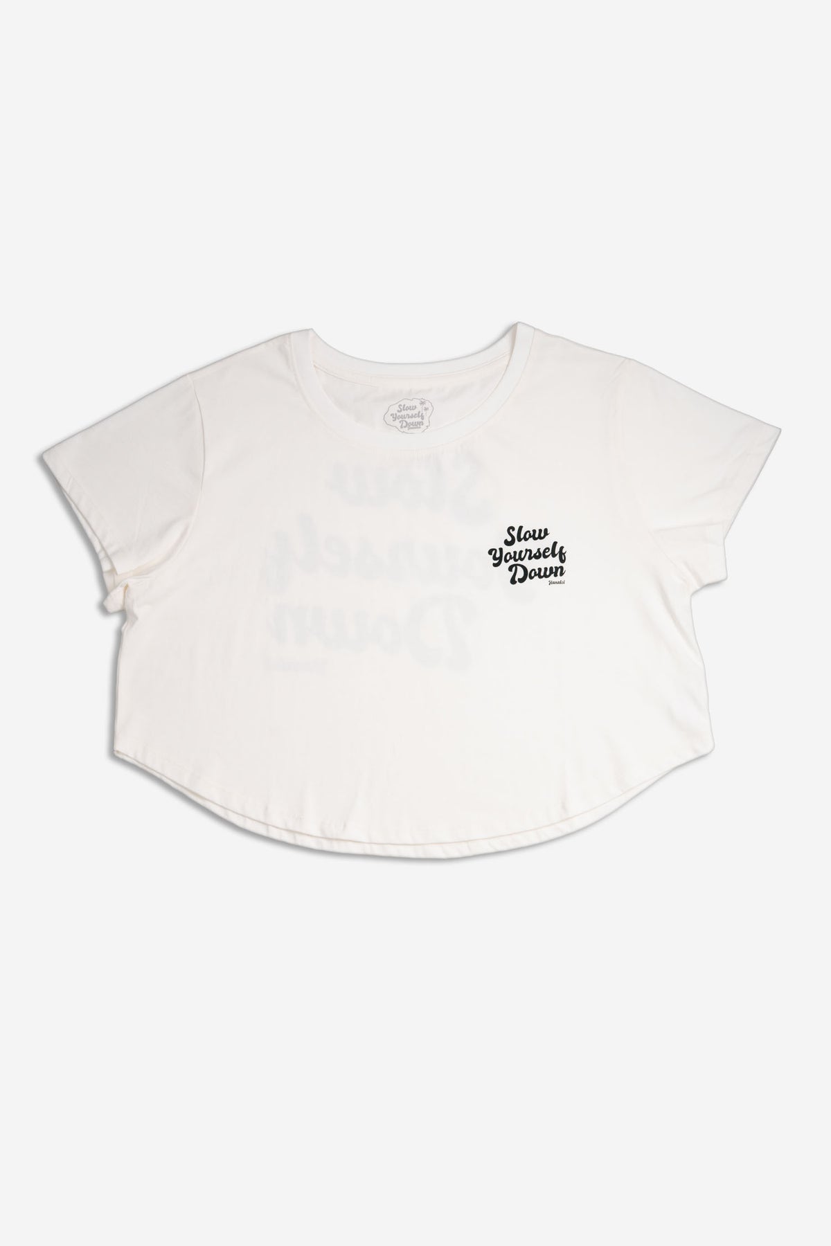 Retro Moon Crop White | Organic Cotton | Slow Yourself Down - Womens Shirts