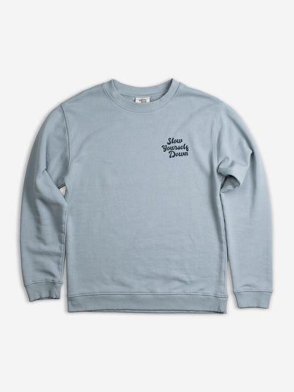 Retro Slate Crewneck | Organic Cotton | Slow Yourself Down - Crewneck