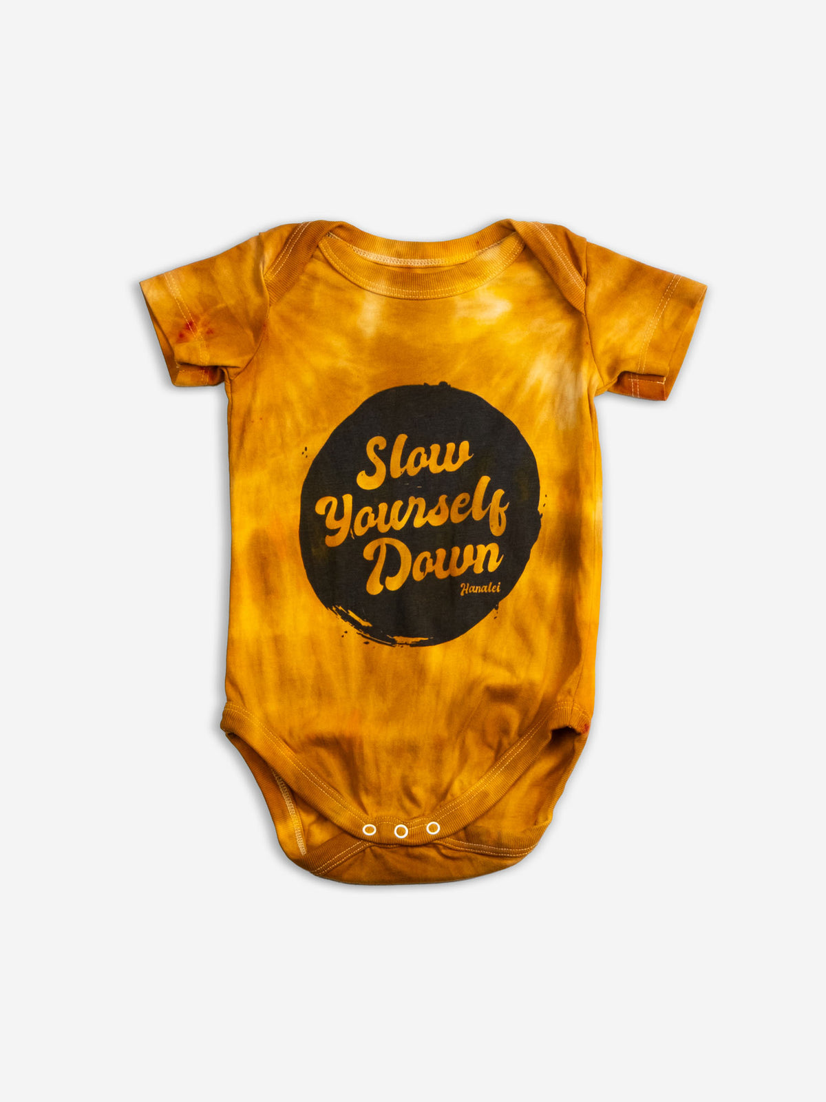 Retro Stamp Tie-Dye Onesie | Organic Cotton | Slow Yourself Down - Baby Onesie