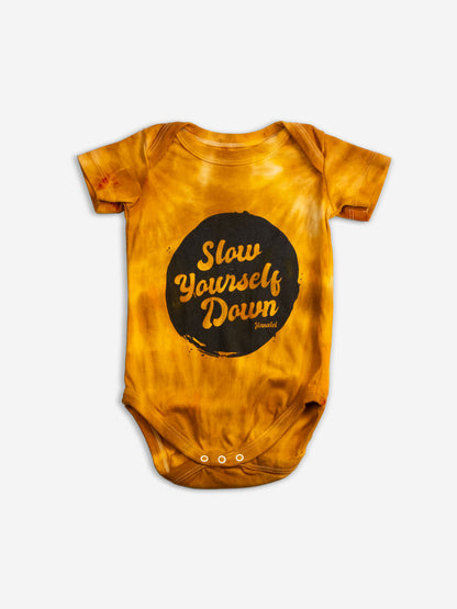 Retro Stamp Tie-Dye Onesie | Organic Cotton | Slow Yourself Down - Baby Onesie