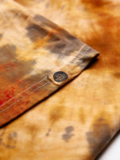 Gold-ish — Retro Stamp Tie-Dye Tee | Organic Cotton | Slow Yourself Down - Mens Shirts