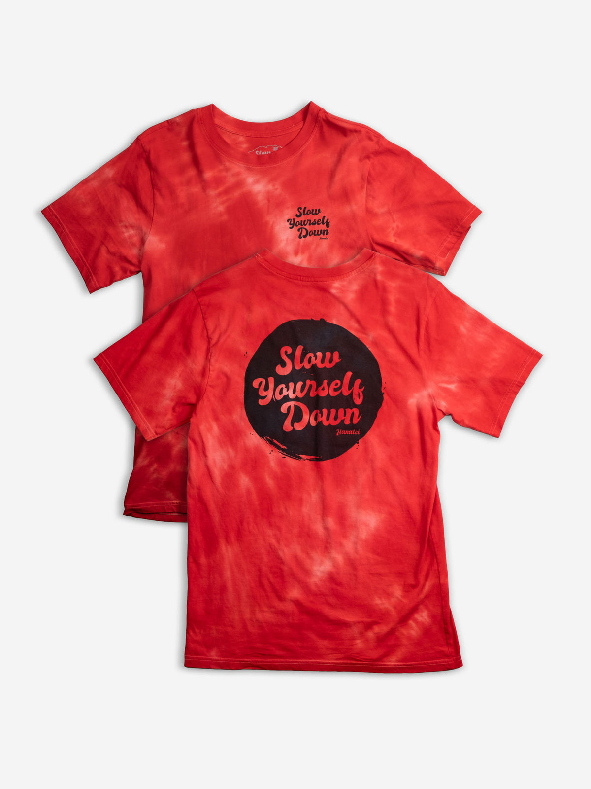 Hot Pink-ish — Retro Stamp Tie-Dye Tee | Organic Cotton | Slow Yourself Down - Mens Shirts