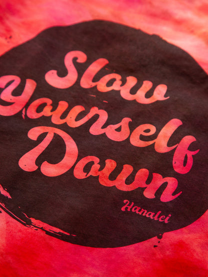 Hot Pink-ish — Retro Stamp Tie-Dye Tee | Organic Cotton | Slow Yourself Down - Mens Shirts