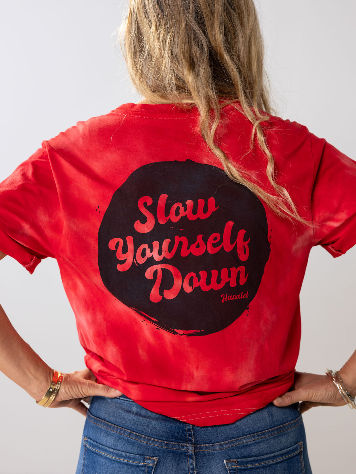 Hot Pink-ish — Retro Stamp Tie-Dye Tee | Organic Cotton | Slow Yourself Down - Mens Shirts