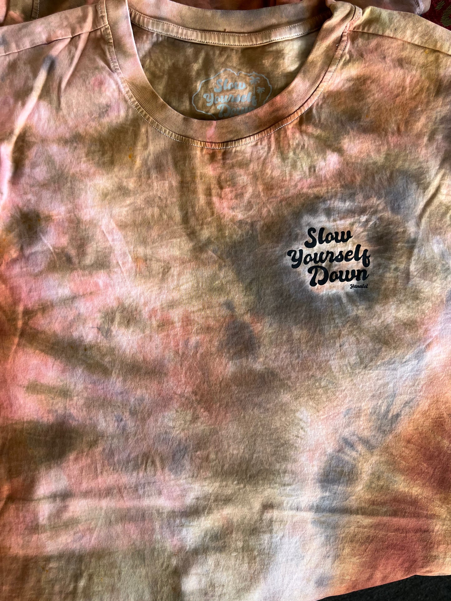 Rusty — Retro Stamp Tie-Dye Tee | Organic Cotton | Slow Yourself Down - Mens Shirts