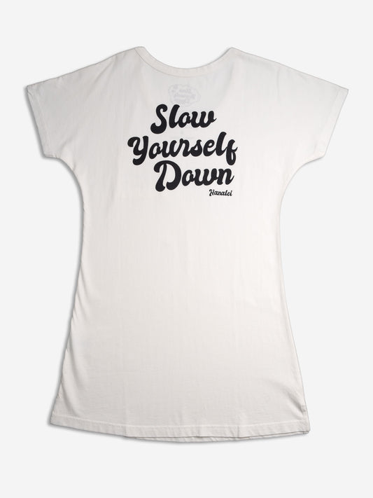 Retro Tee Shirt Dress | Organic Cotton | Slow Yourself Down - Womens Shirts