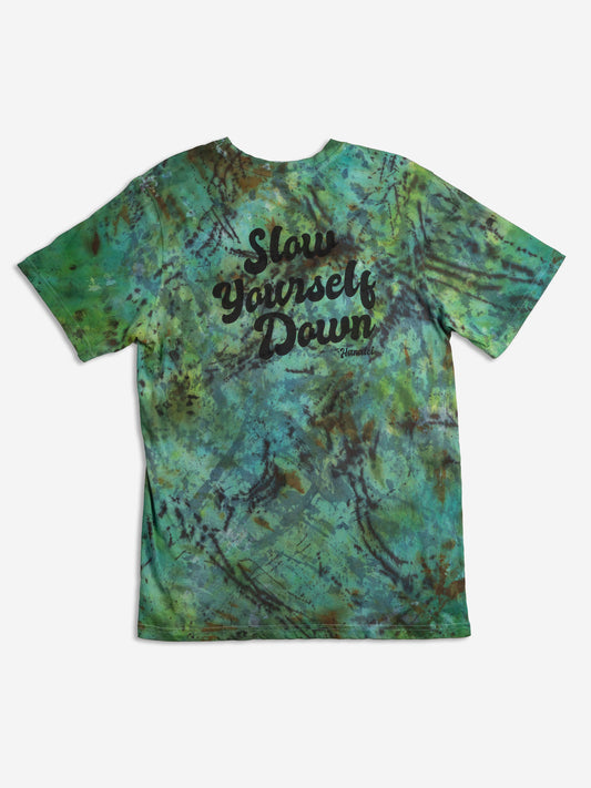 Green/Tan Tie-Dye — Retro Tee Tie-Dye | Organic Cotton | Slow Yourself Down - Mens Shirts