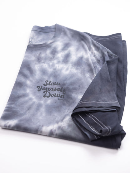 Black / White — Retro Tee Tie-Dye | Organic Cotton | Slow Yourself Down - Mens Shirts