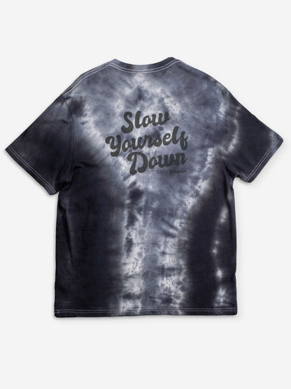 Black / White — Retro Tee Tie-Dye | Organic Cotton | Slow Yourself Down - Mens Shirts