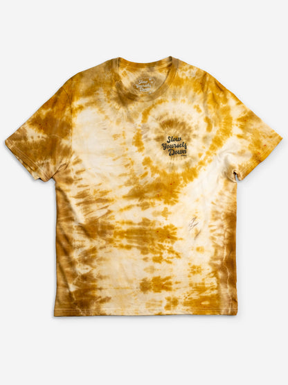 Gold-ish — Retro Tee Tie-Dye | Organic Cotton | Slow Yourself Down - Mens Shirts
