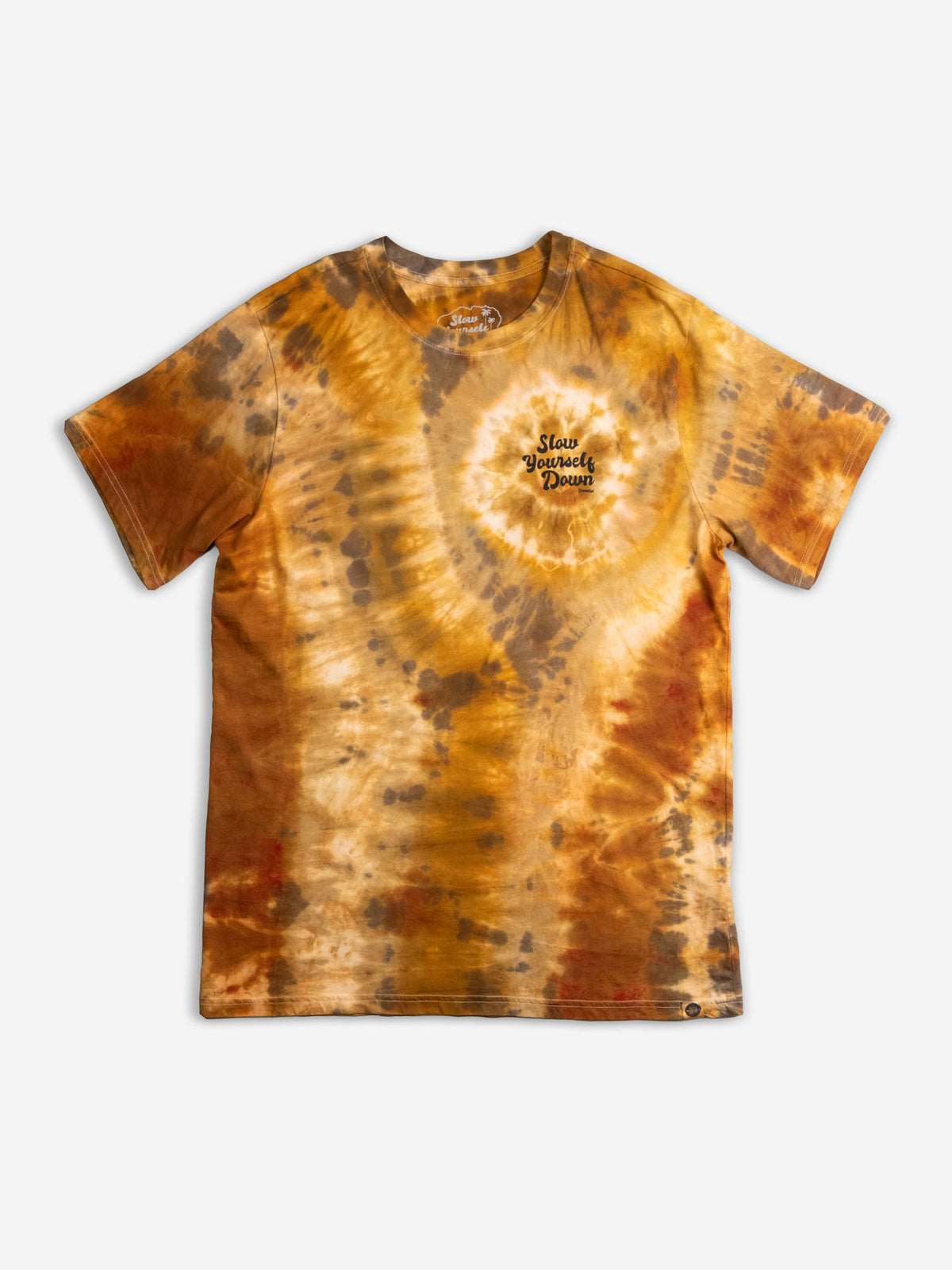 Gold/Black Tie-Dye — Retro Tee Tie-Dye | Organic Cotton | Slow Yourself Down - Mens Shirts