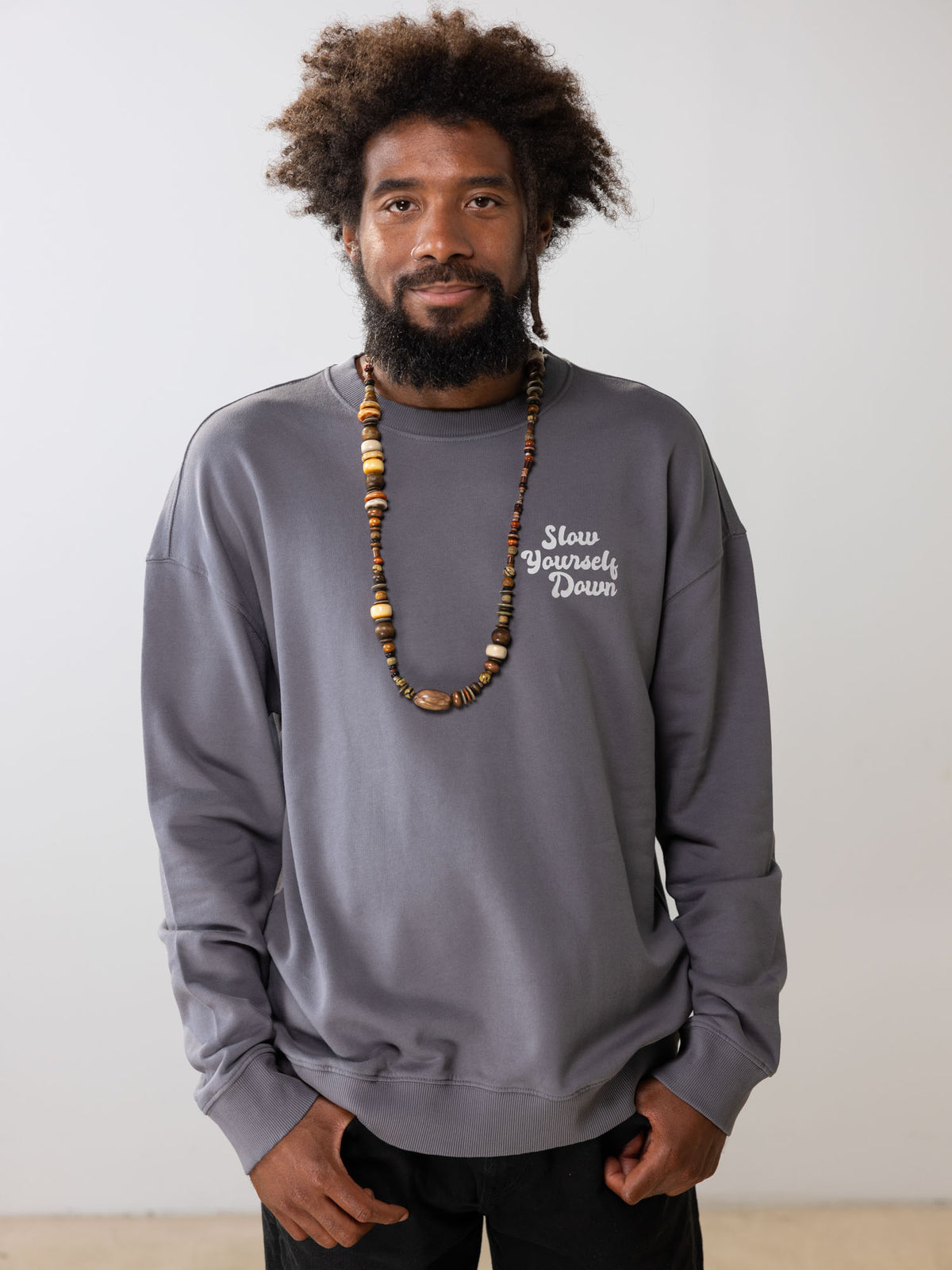 Retro Washed Crewneck | Organic Cotton | Slow Yourself Down - Crewneck